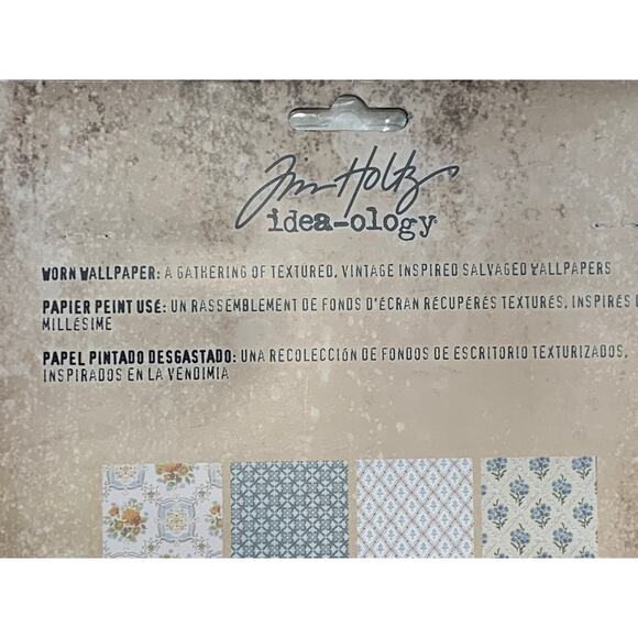 Jim Holtz idea-ology Worn Wallpaper Vintage Texture Salvaged 12 Designs - Picture 8 of 9